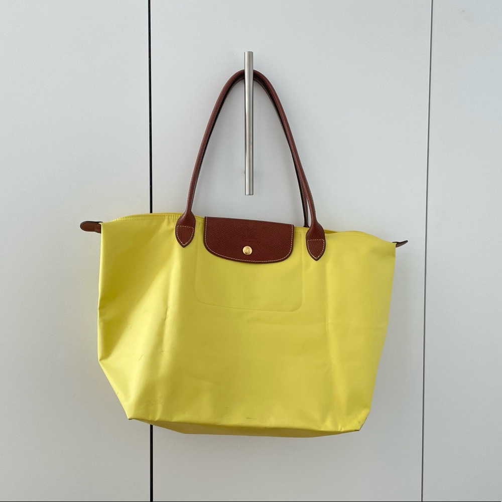 Longchamp Le Pliage Tote in Yellow Large